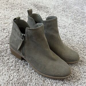 Perforated Ankle Boots - Dark Brown